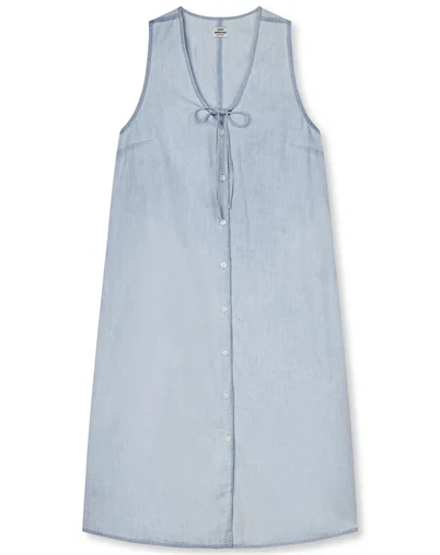 Mads Nørgaard - Air Denim Pauline Kjole - Sunbleached Blue